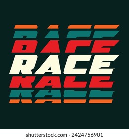 Race colorful text background for competition banners and designs