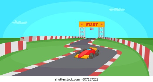 Race competition horizontal banner concept. Cartoon illustration of race competition vector horizontal banner for web