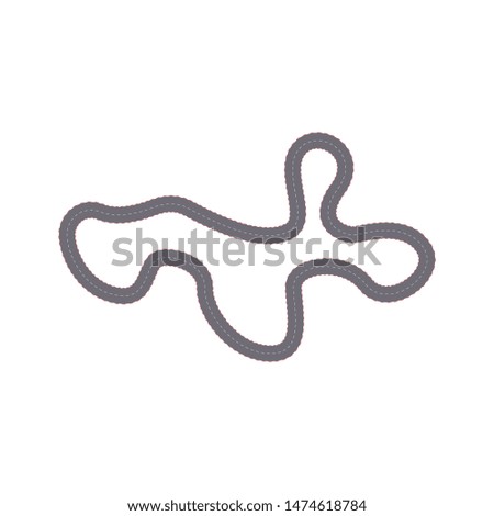 Race competition road or speed track top view the flat vector illustration isolated on white background. Asphalt circuit speedway for web projects and mobile apps.
