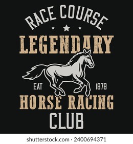 Race course legendary horse racing graphics tshirt design 