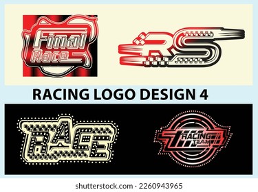Race creative logo and icon design bundle