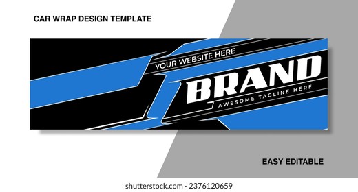 race decal wrapping car for your brand or company, van truck with blue and black modern concept