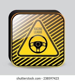 Race design over gray background, vector illustration.