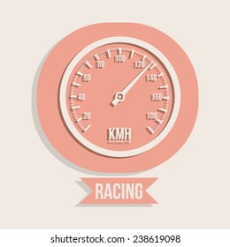 Race design over gray background, vector illustration.