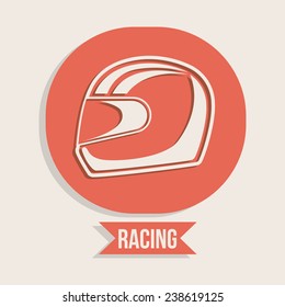 Race design over gray background, vector illustration.