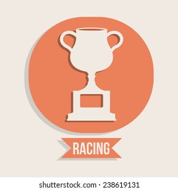 Race design over gray background, vector illustration.