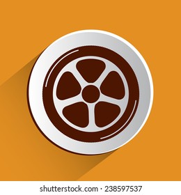 Race design over orange background, vector illustration.
