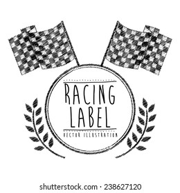Race design over white background, vector illustration.