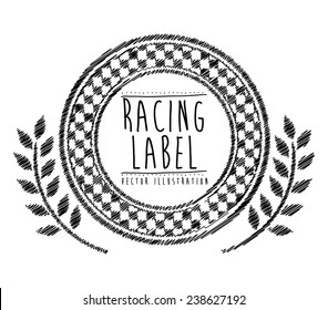 Race design over white background, vector illustration.