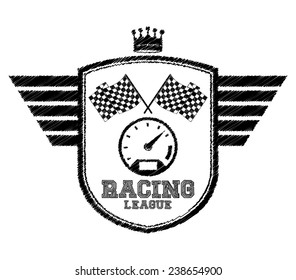 Race design over white background, vector illustration.