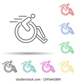 race for the disabled multi color style icon. Simple thin line, outline vector of disabled icons for ui and ux, website or mobile application