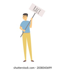 Race discrimination icon cartoon vector. People unity. Social protection