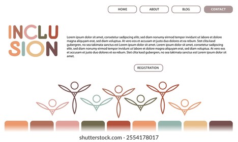 Race equality diversity website design concept. Inclusion and diversity equality culture. Mixed. Diverse culture community. Vector illustration