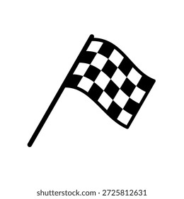 Bandeira de acabamento de corrida com padrão quadriculado - ícone de vetor
