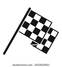 Race finish flag icon simple vector. Speed fast run. Competition race