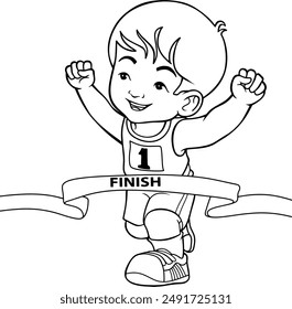 race to the finish line vector illustration isolated on white background