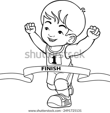 race to the finish line vector illustration isolated on white background
