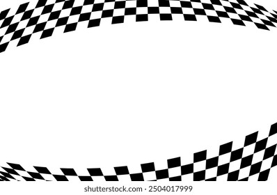 Race flag background. Checkered flag. Black and white checker. Finishing flag. Automotive graphics. Race motorsport concept. Vector illustration