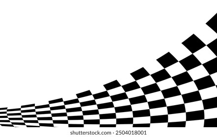 Race flag background. Checkered flag. Black and white checker. Finishing flag. Automotive graphics. Race motorsport concept. Vector illustration