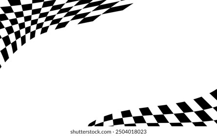 Race flag background. Checkered flag. Black and white checker. Finishing flag. Automotive graphics. Race motorsport concept. Vector illustration