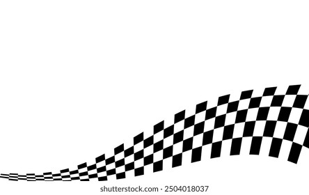 Hintergrund der Rassenflagge. Markierung aktiviert. Schwarz-Weiß-Schachbrett. Flag wird beendet. Automobilgrafiken. Rennmotorsport-Konzept. Vektorgrafik