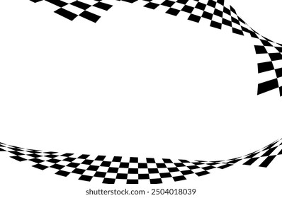 Race flag background. Checkered flag. Black and white checker. Finishing flag. Automotive graphics. Race motorsport concept. Vector illustration
