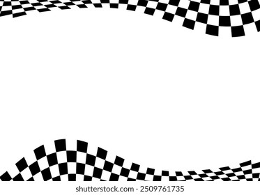 Race flag background. Checkered flag. Black and white checker. Finishing flag. Automotive graphics. Race motorsport concept. Vector illustration