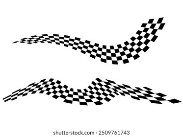 Race flag background. Checkered flag. Black and white checker. Finishing flag. Automotive graphics. Race motorsport concept. Vector illustration