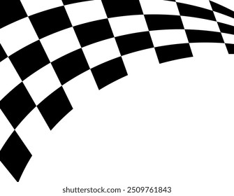 Race flag background. Checkered flag. Black and white checker. Finishing flag. Automotive graphics. Race motorsport concept. Vector illustration