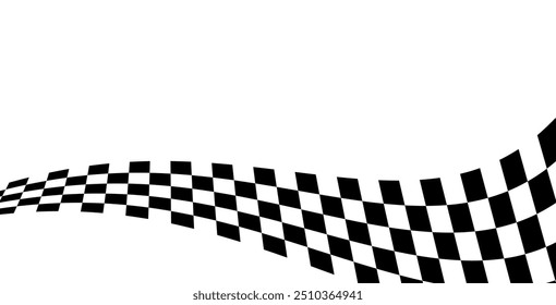 Race flag background. Checkered flag. Black and white checker. Start and finish flag. Automotive graphics. Race motorsport concept. Vector illustration