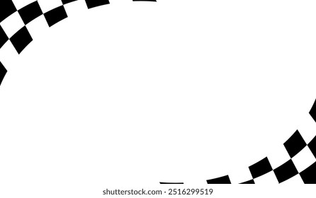 Hintergrund der Rassenflagge. Markierung aktiviert. Schwarz-Weiß-Schachbrett. Flag wird beendet. Automobilgrafiken. Rennmotorsport-Konzept. Vektorgrafik