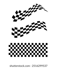 Race flag background. Checkered flag. Black and white checker. Finishing flag. Automotive graphics. Race motorsport concept. Vector illustration