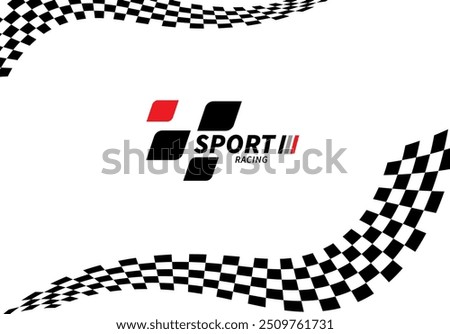 Race flag background. Checkered flag. Black and white checker. Finishing flag. Automotive graphics. Race motorsport concept. Vector illustration