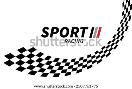 Race flag background. Checkered flag. Black and white checker. Finishing flag. Automotive graphics. Race motorsport concept. Vector illustration