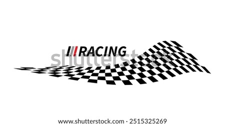 Race flag background. Checkered flag. Black and white checker. Finishing flag. Automotive graphics. Race motorsport concept. Vector illustration