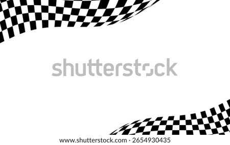 Race flag background. Checkered flag. Black and white checker. Start and finish flag. Automotive graphics. Race motorsport concept. Vector illustration