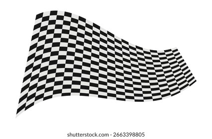 Fondo de la bandera de carrera | Ilustración de la bandera a cuadros ondulada sin costuras para la línea de meta de Motorsport, Anuncio de carreras o Diseño gráfico.