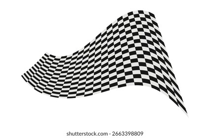 Fondo de la bandera de carrera | Ilustración de la bandera a cuadros ondulada sin costuras para la línea de meta de Motorsport, Anuncio de carreras o Diseño gráfico.