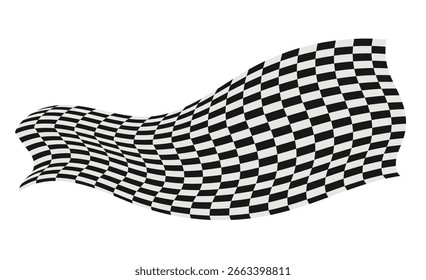 Race Flag Background | Seamless Wavy Checkered Flag Illustration for Motorsport Finish Line, Racing Banner or Graphic Design.