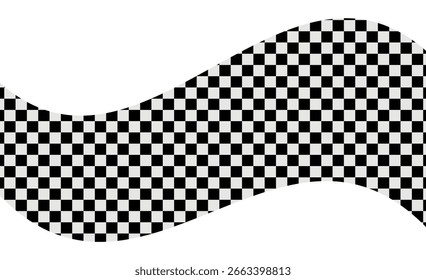 Plano de Fundo da Bandeira de Corrida | Ilustração de bandeira ondulada sem costura para linha de acabamento de automobilismo, bandeira de corrida ou design gráfico.