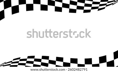 Race flag black and white checker start and finish flag vector