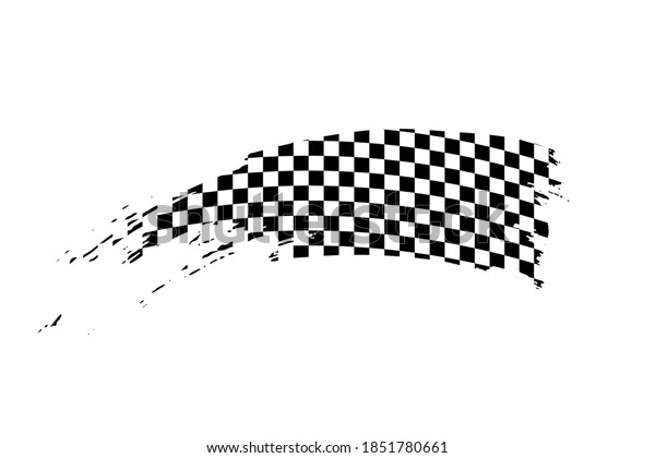 Race\
flag calligraphy ink brush icon, logo, sign on white background.\
Sport start and finish line. Vector illustration\
