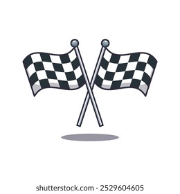 Race flag. cartoon vector illustration. design element for poster, brochure, web, mascot, sticker, logo and icon.