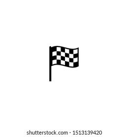 Race flag checkered black and white simple vector icon. Start and finish race flag symbol.