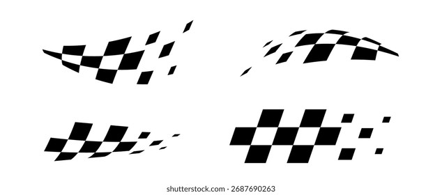 Race flag. Checkered flag. Racing stripes. Race motorsport graphics. Vector illustration