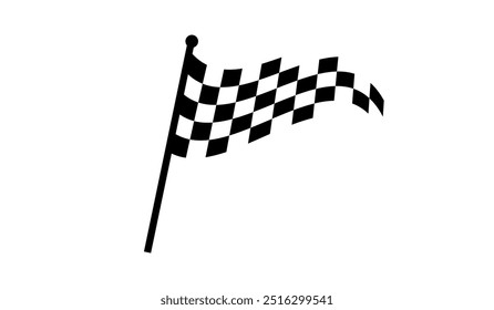 Bandeira de corrida. Sinalizador marcado ou sinalizador de início e término. Bandeira cruzada da Racing Motorsport. Ilustração vetorial