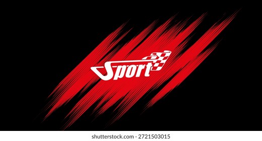 Bandera de la raza. Marcador a cuadros o marca de inicio y fin. Bandera cruzada para Racing Motorsport. Ilustración vectorial