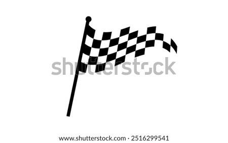 Race flag. Checkered flag or start and finish flag. Crossed flag for Racing Motorsport. Vector illustration