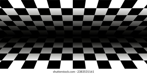 Race flag or chess board. Motorsport and autosport. Racing flags. Vector sport wave banner. Sport waves symbol. Checkered flag, checkerboard for texture. Squares, raster pattern. Championship sign. 