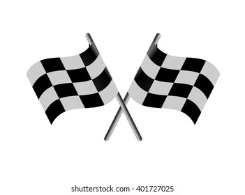 race flag  crossed checkered flag black and white